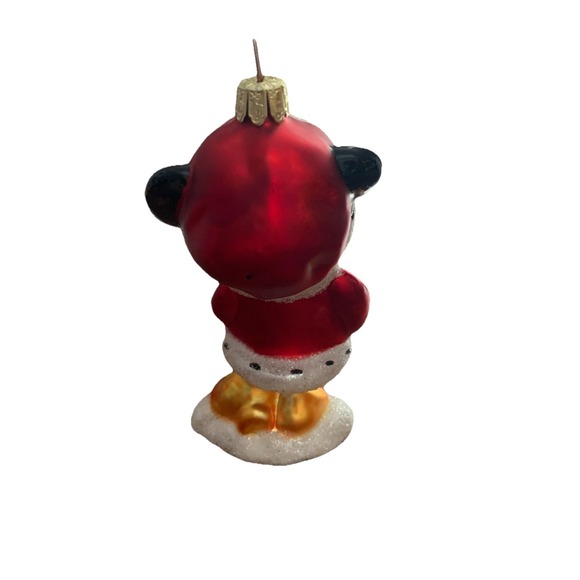 Vintage 2000 Disney Christmas Minnie Mouse Blown Glass Ornament - Picture 2 of 3